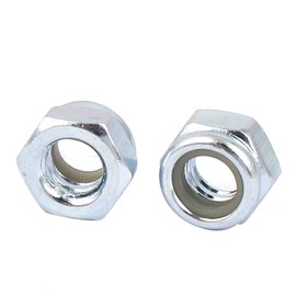 uxcell 3/16"-24 Zinc Plated Self-Locking Nylon Insert Hex Lock Nut 100pcs