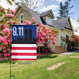 Outdoor 12x18 Inch Garden Flag Double Sided 9/11 We Will Remember Decorative Flag Fade Resistant Banner For Yard Lawn Home Decor