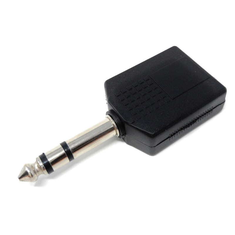 DRUT 1pcs 6.35mm 1/4 inch Stereo Jack Splitter Cable Adapter