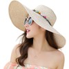 Lanzom Womens Wide Brim Summer Straw Hat Floppy Foldable Roll