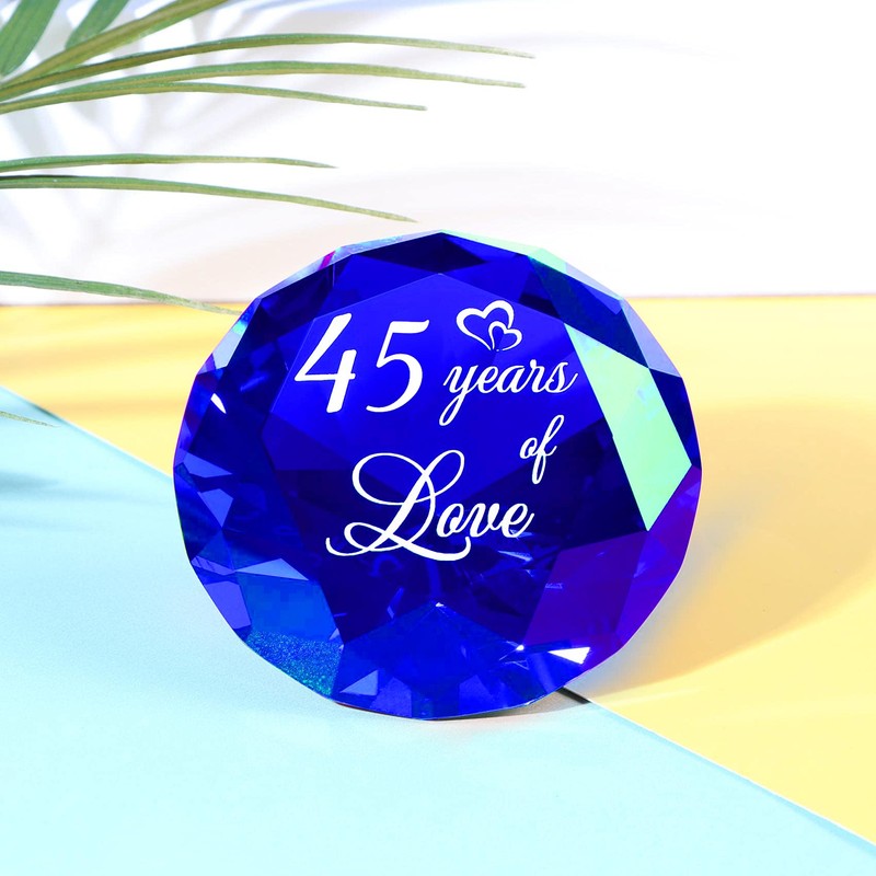 YWHL 45th Wedding Anniversary Sapphire Gift for Couple, 45 Years