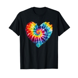 Colorful Tie Dye Heart Paint Brush Gift T-Shirt
