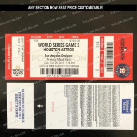 2017 World Series Souvenir Ticket Astros Dodgers ANY SECTION ROW SEAT PRICE! - Game 5