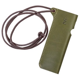 Zario Grande ZAG-0045, ZAG-0046 Tochigi Leather, Genuine Leather, Protective Cover for IQOS Irma One (Made in Japan), Green (with grommets and string), Casual