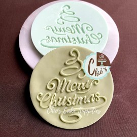Unbranded Merry Christmas Fondant Debosser Stamp, design 02