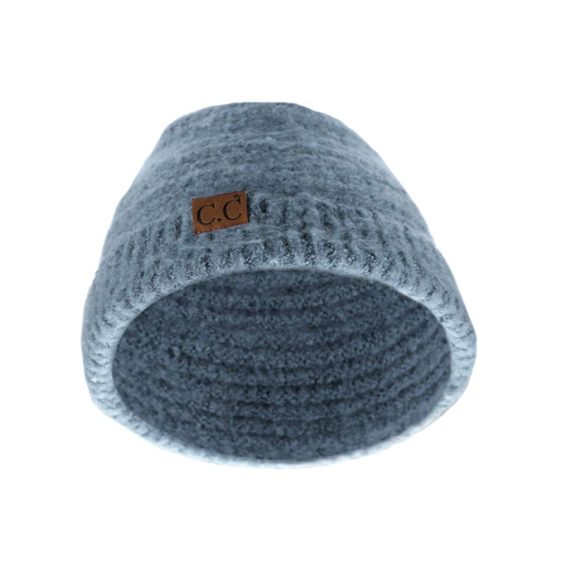 C.C Gorro unisex de color sólido cálido con diseño de