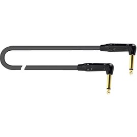 QUIK LOK - Patchkabel 2JR 0,2, 20 cm, für Effektpedale, Jack Mono TS 6,3 mm, abgewinkelt, Serie Just, gerändelte PVC-Beschichtung, lineare Übertragung, Farbe: Schwarz