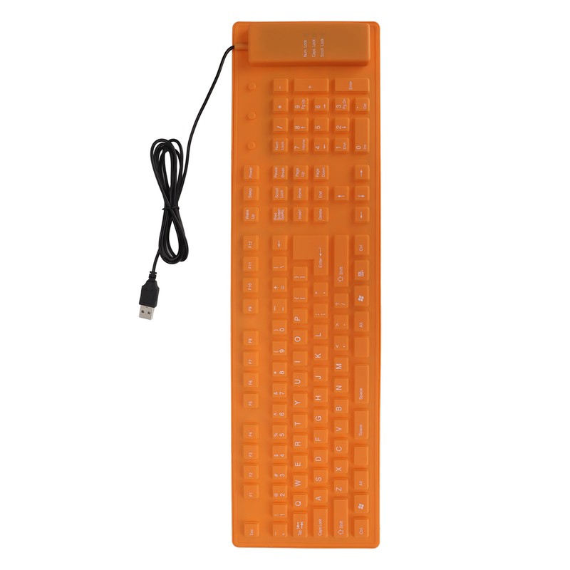 Foldable Silicone Keyboard 108 Keys Silicone Foldable USB Wired Waterproof