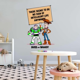 No Sign of Intelligent Life Yee-Haw! Bo Peep Slinky Dog Cowboy Cartoon Buzz Lightyear and Woody Toy Story Holiday Gift Sticker Wall Stickers Art Decal Girls Boys Birthday - Size: 21 in(W) x 30 in(H)