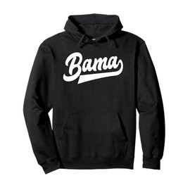 Bama Alabama White Script Design Southern Pullover Hoodie