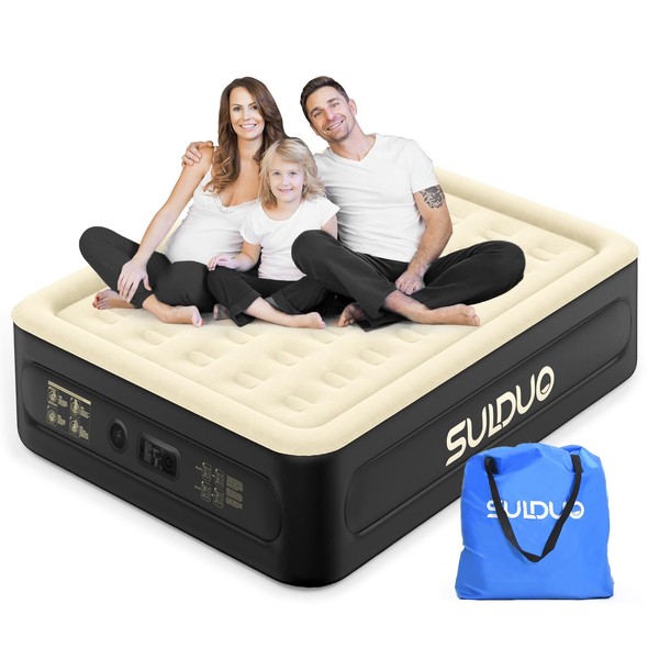 SULDUO Luxury Air Mattress Queen with Built in Pump, 18''