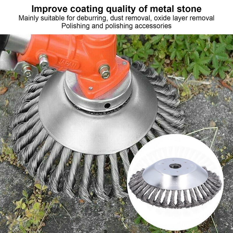 Twisted Wire Wheel Steel Garden Grass Weed Brush Cutting Head
