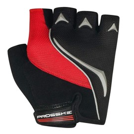 Prosske VENTUM Cycling Gloves with Gel Insert, Cycling Gloves, Half Finger Fitness, Non-Slip, Breathable, Black/Red, L