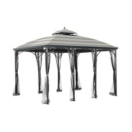 Garden Winds Replacement Canopy for The Somerset Gazebo - Standard 350 - Stripe Stone