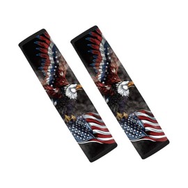 SEANATIVE Eagle America Flag Car Seat Belt Cover Pads 2 Pack Car Accessories Seat Belt Cushion Neck Cushion Shoulder Strap Protector Universal Seat Belt Cover for Adults