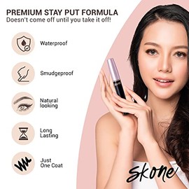Skone Cosmetics Insanely Intense Luxe - Máscara impermeable para pestañas largas y voluminosas, máscara gruesa para lograr la calidad de las pestañas