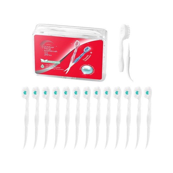 JOUGE Mini Brushes-Disposable Toothbrushes Portable for Work or Trave 20