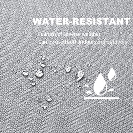 Pcinfuns Outdoor Chair Cushions 17"x16"x3" Set of 2,Memory Foam Seat Cushion for Patio Furniture with Ties,Removable Cover Hidden Zipper Round Corner for Yard Garden,Light Grey