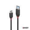 LINDY 0.5m BLACK LINE USB3.2 Gen2 Type-C to Type-A Cable