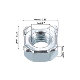 sourcing map Weld Nuts, M5 Square UNC Carbon Steel Machine Screw Silver 40Pcs