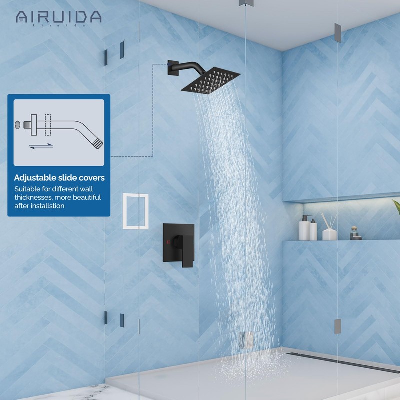 Airuida Shower Faucet Set Bathroom Rain Shower System SUS304 Stainless