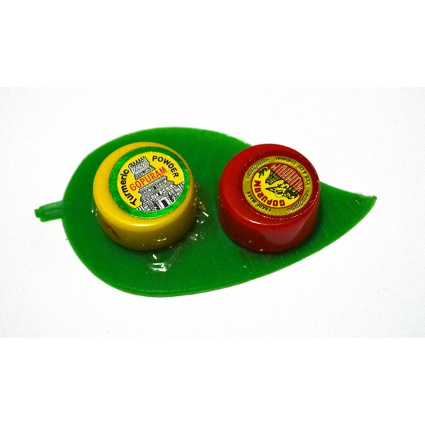 Kumkum Turmeric Combo Leaf Set (Small)