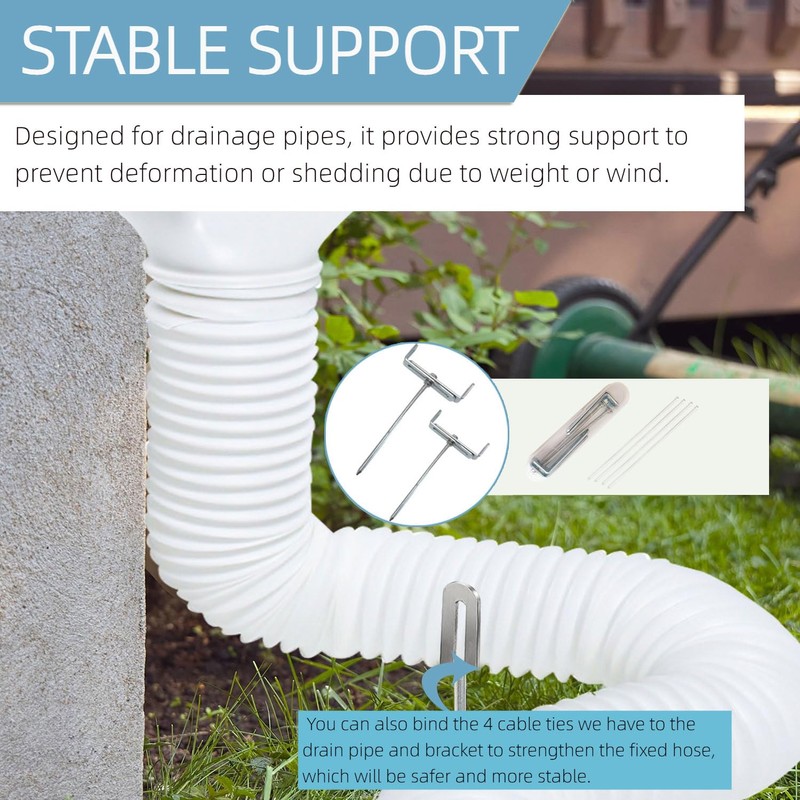 2pcs Premium Adjustable Gutter Downspout Extensions U Bracket, Heavy-Duty Galvanized