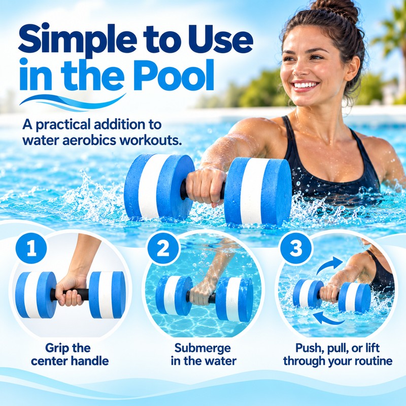 Floating EVA Water Dumbbell for Pool Exercise – Aquatic Resistance