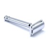 OdontoMed2011 3.5" Plain Smooth Handle Safety Razor Chrome Plated With