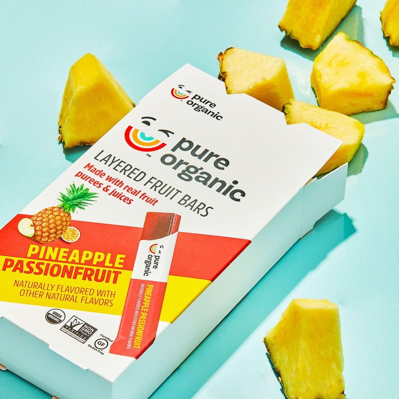Pure Organic Layered Fruit Bars, Gluten Free, Vegan Fruit Snacks,