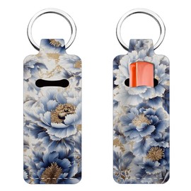 FREEBLOSS 2Pcs Chapstick Holder Keychain Flowers Lip Balm Keychain Holder Chap Stick Holder with Clip Chapstick Key Chain Holder Lip Balm Sleeve Pouch Lipstick Lip Gloss Holder for Women Gift