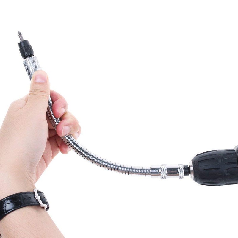AUTOTOOLHOME Flexible Drill Bit Extension with Right angle Drill Adapter