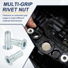 PATIKIL 12 Pcs Multi-Grip Rivet Nuts, M5 Pre-Bulbed Shank Flat