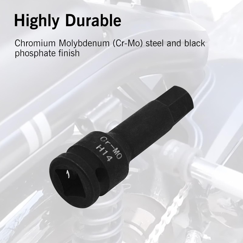 YXQ H14 (14mm) Hex Impact Bit Socket, 1/2-Inch Drive Allen