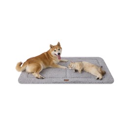 Joydeco Joydeco Low Profile Dog Crate Mat Reversible Bed Pad, Washable Dog Pad Mat with Ultra Soft Fleece, Compact Design Kennel Beds Mats for Extra Large Jumbo Medium Small Pets, 48" x 30" Gray