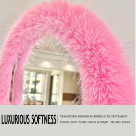 Fluffy Mirror Frame Cover for Arched & Full-Length Mirrors (59"x16") – Stretchy, Non-Slip Fit, 6 Neutral Colors – Soft & Durable Décor (Mirror Not Included)