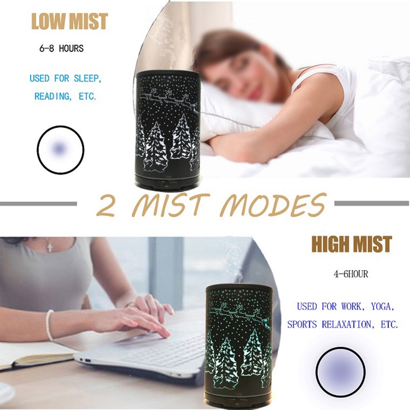 100ml Automatic Aroma Diffuser Christmas Tree Pattern Essential Oil Column