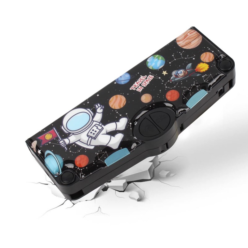 Student Multifunction Pen Pencil Case with 2 Compartments Cute Cartoon