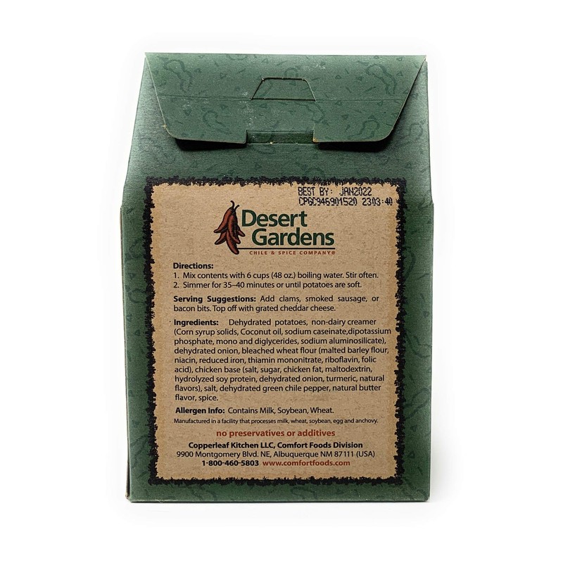 Desert Gardens Creamy Potato & Green Chile Soup