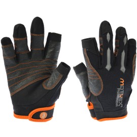 Sailing gloves Motivex® Professional Black/Orange Sizes S to XL, black, l