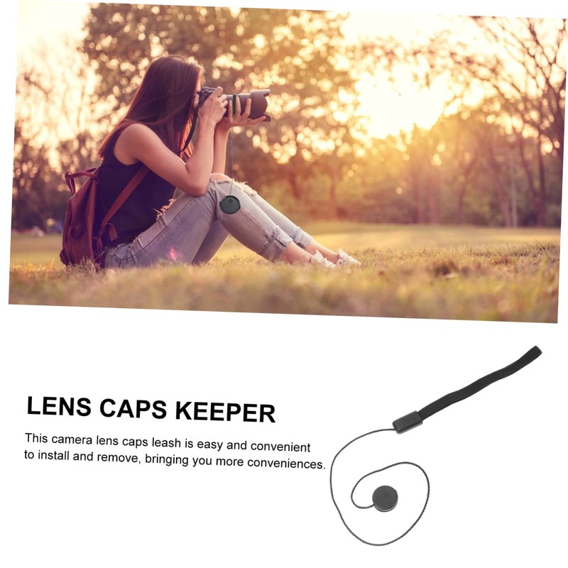 LALAFINA 20Pcs Lens Caps Keeper String Holder Lost Elastic Leash