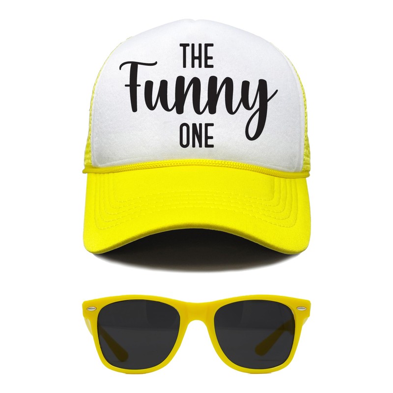 Funky Junque The_One/Foam Trucker Hat & Sunglasses Bundle - Funny