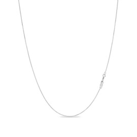 KEZEF Sterling Silver Italian Box Chain Necklace for Women, Girls and Men | Thin and Strong 0.7mm Solid 925 Silver Necklace with Spring Ring Clasp - 30 Inches | 75cm