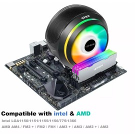 upHere CCF150ARGB High Performance CPU Air Cooler w FREE RGB fan controller /New