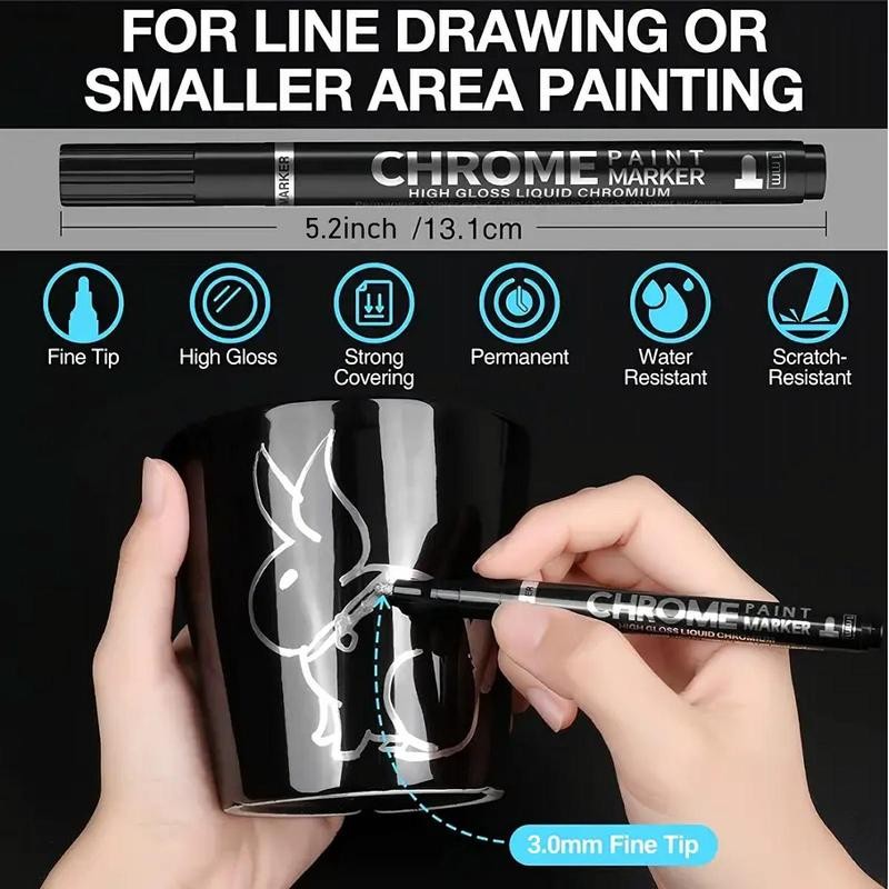Mirror Reflective Paint Marker Pen, 1 Count Paint Pen For