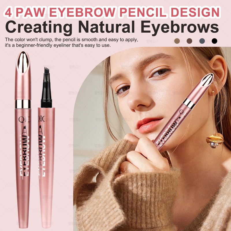 YAOZUP Magic Eyebrow Pencil, Waterproof 3D Eyebrow Pencil with 4