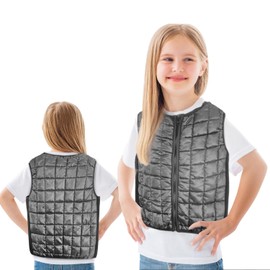 WENHULIOPTY Vest for Kids, Grey Weig hted Vest for Kids, Seneory Support for Children for Warmth And Comfort, Breathable and Washable for Active Play(Middle)