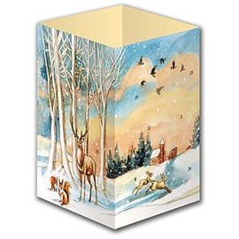 Weihnachtlich glänzet der Wald. Ein Windlicht-Adventskalender mit 24 Türchen (Adventskalender für Erwachsene: Windlicht mit 24 Türchen, Band 2)