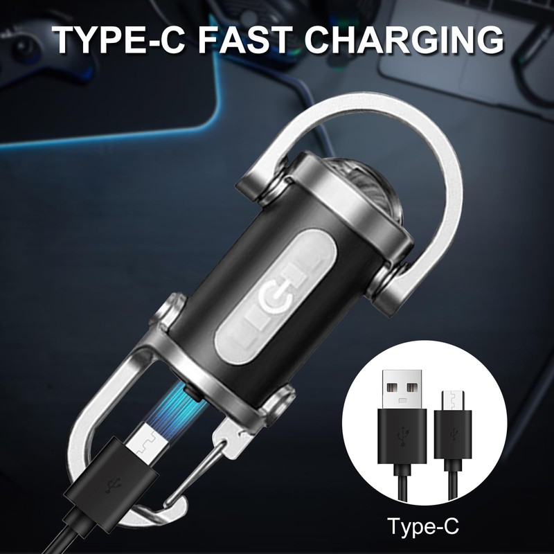 Tokeyla Keychain Flashlight Rechargeable, 300 Lumens Compact Bright Keychain Flashlight