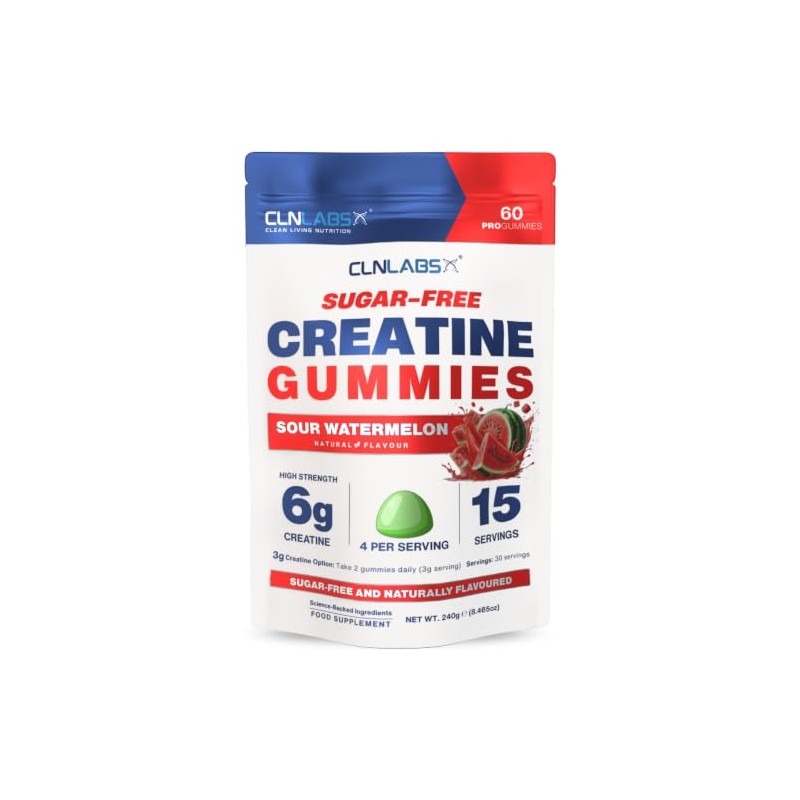 Creatine Monohydrate Gummies 6000mg | 1-Month | Sugar-Free | Sour